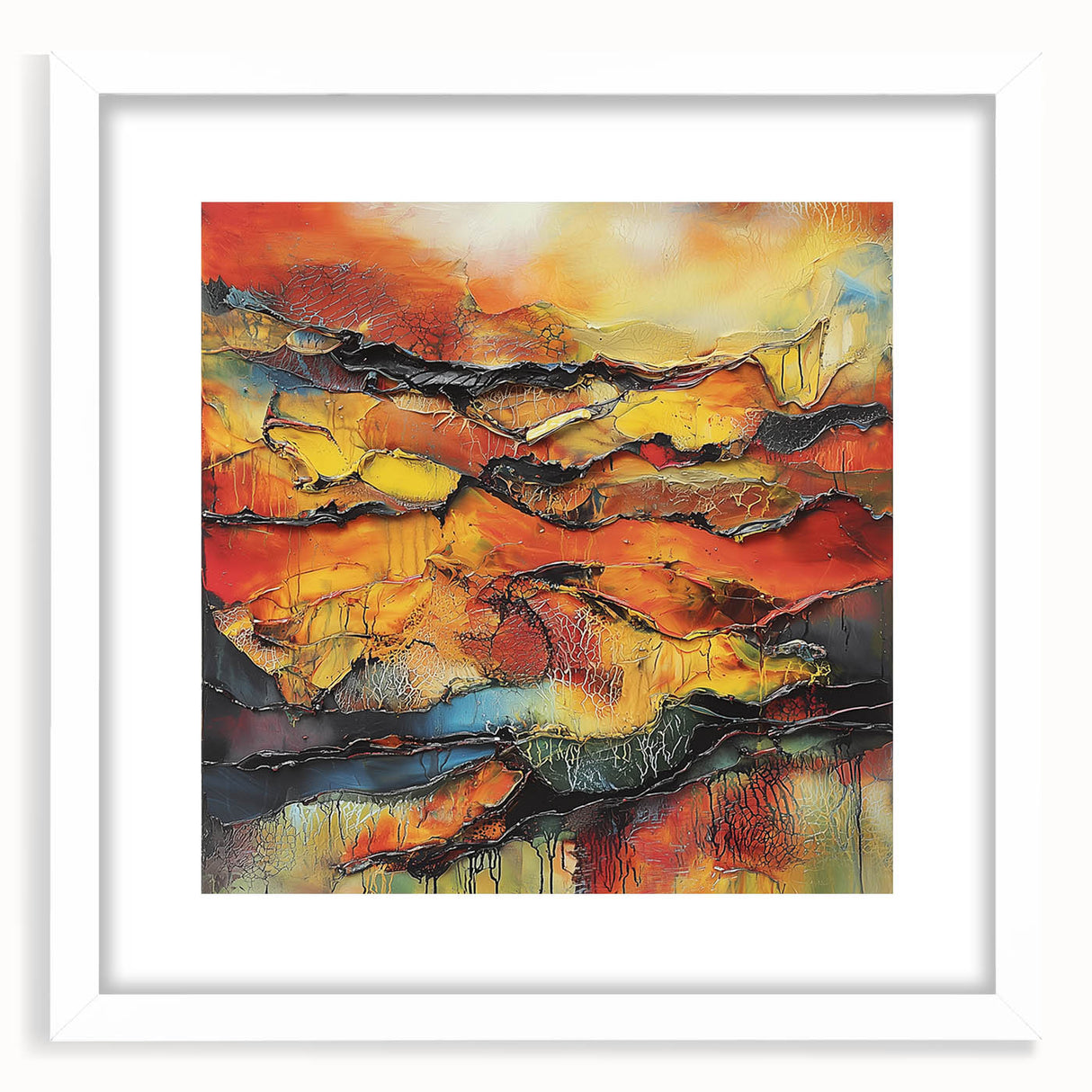 Fiery Horizon – Earthen Harmony Interior Design Art in Warm Hues