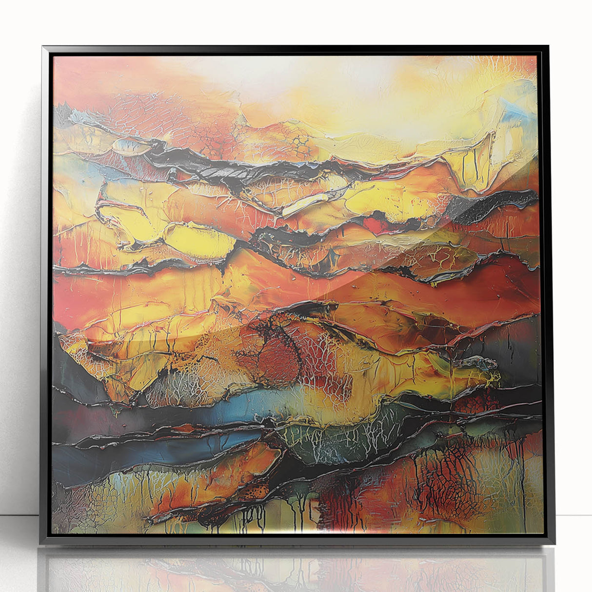 Fiery Horizon – Earthen Harmony Interior Design Art in Warm Hues