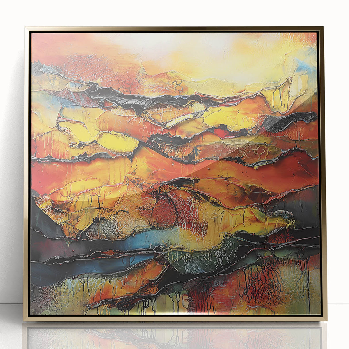Fiery Horizon – Earthen Harmony Interior Design Art in Warm Hues