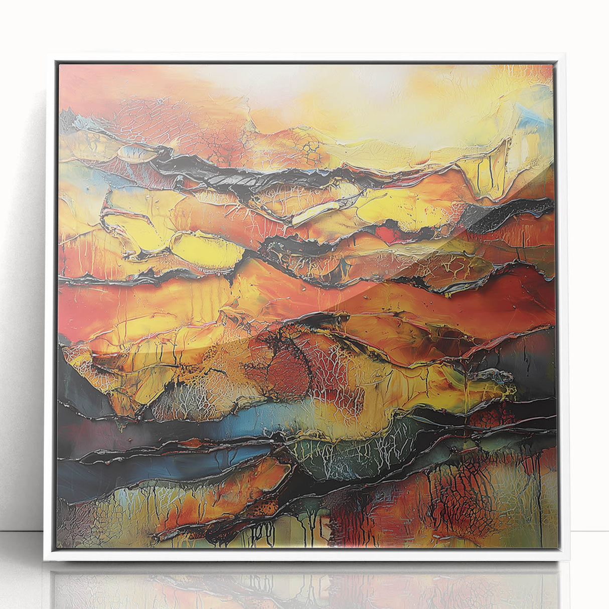 Fiery Horizon – Earthen Harmony Interior Design Art in Warm Hues