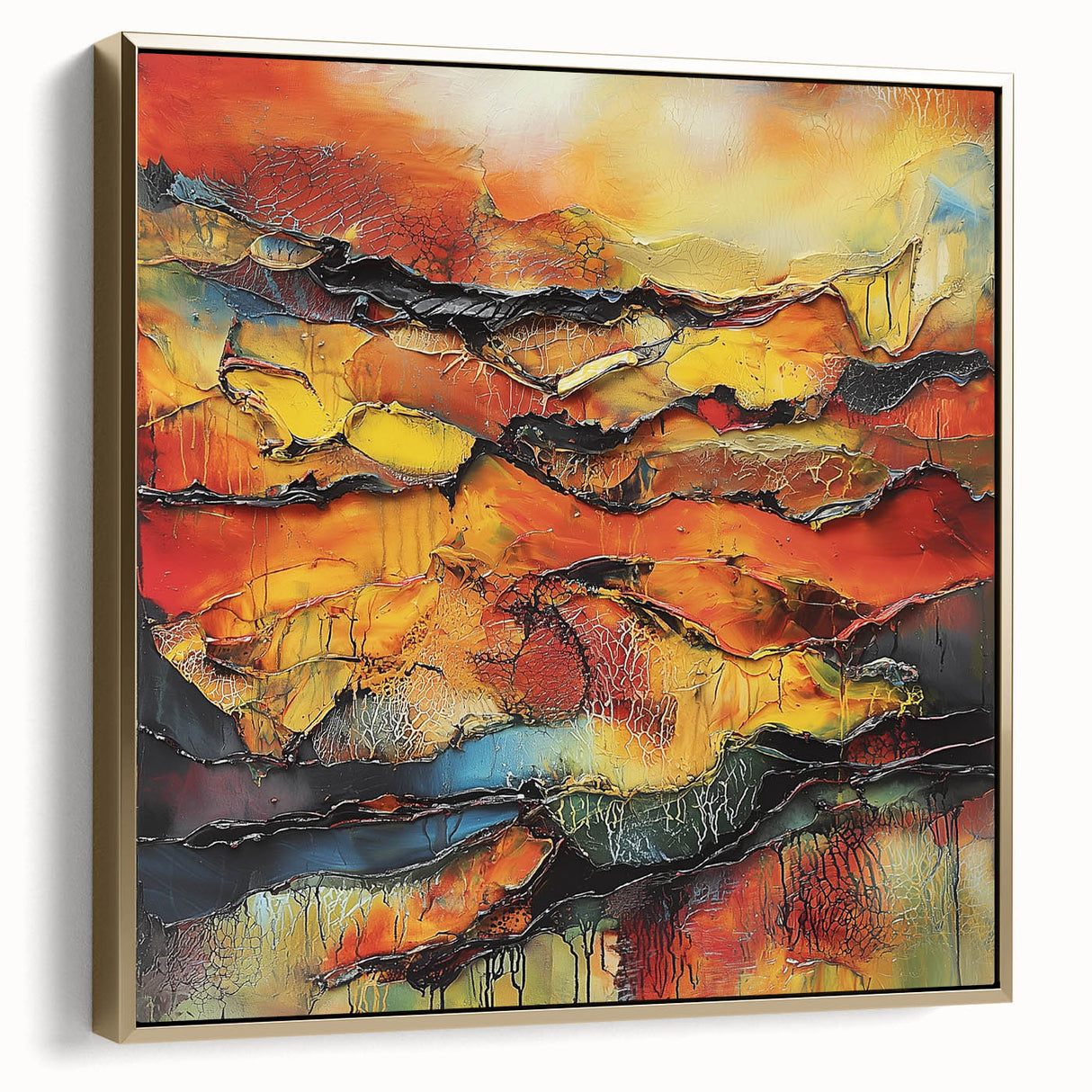 Fiery Horizon – Earthen Harmony Interior Design Art in Warm Hues