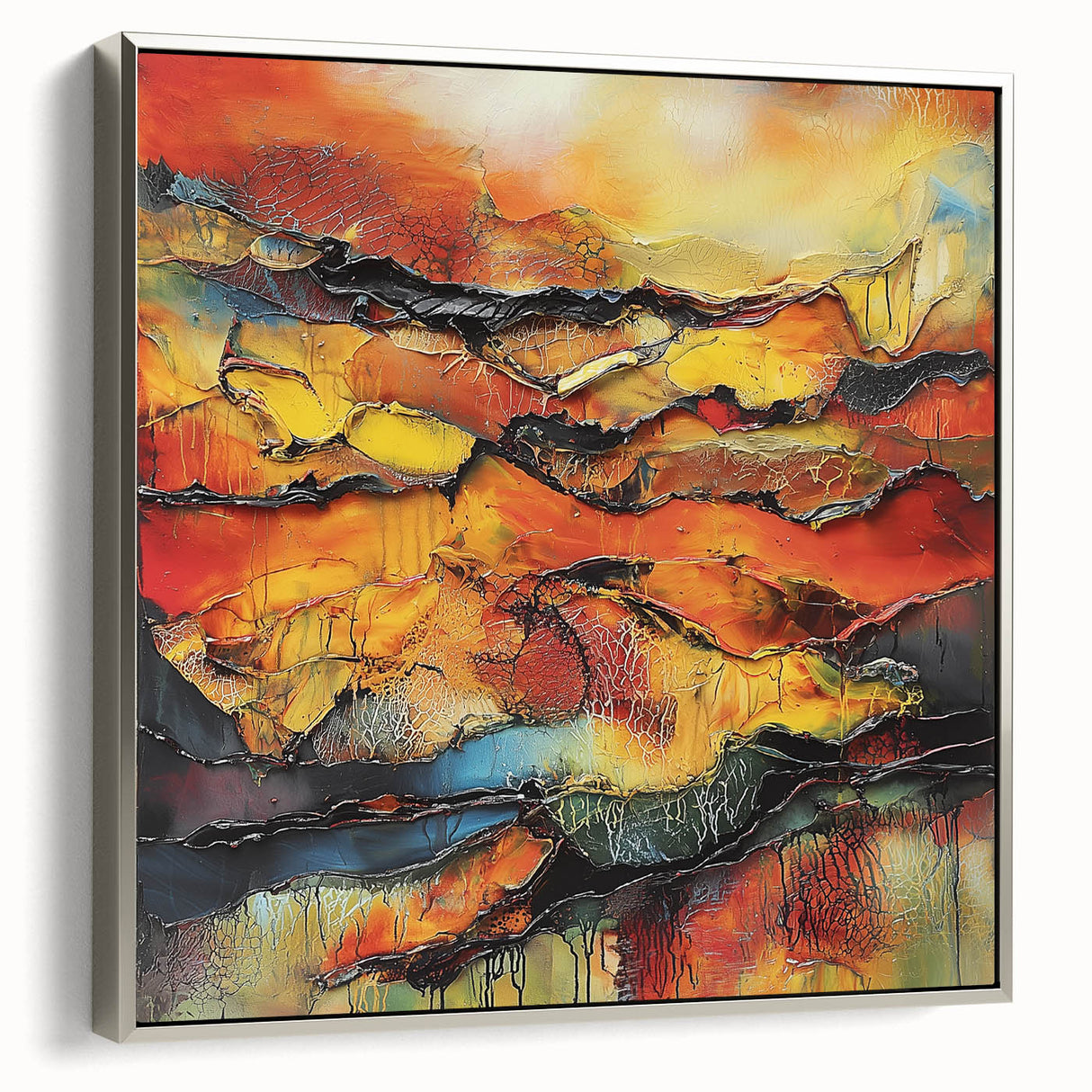 Fiery Horizon – Earthen Harmony Interior Design Art in Warm Hues