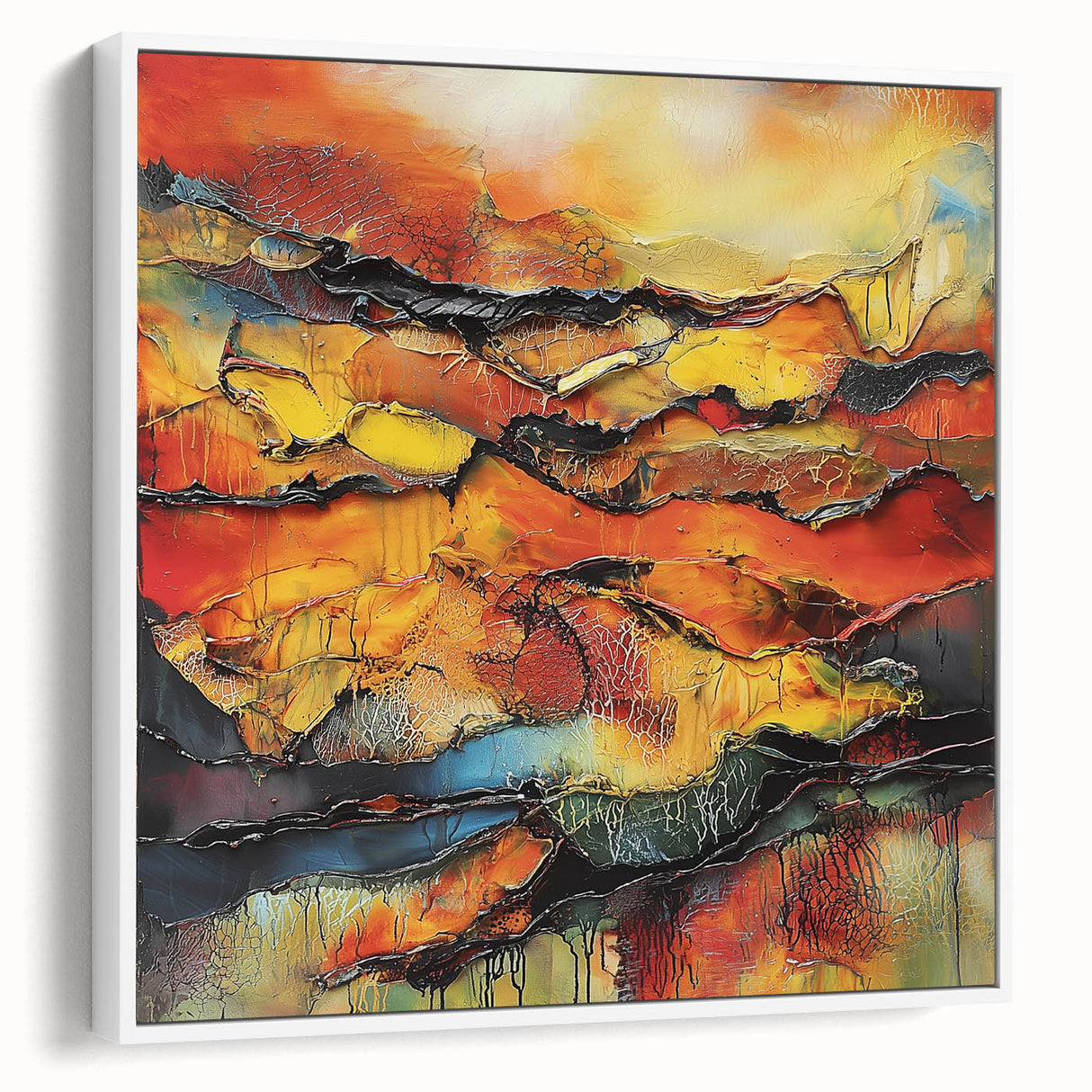 Fiery Horizon – Earthen Harmony Interior Design Art in Warm Hues