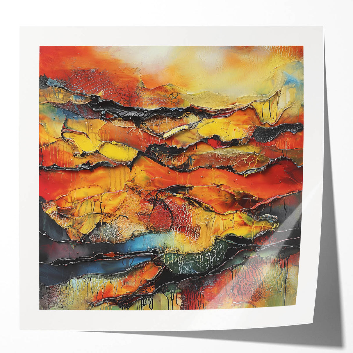 Fiery Horizon – Earthen Harmony Interior Design Art in Warm Hues