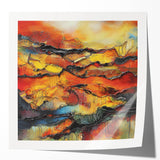 Fiery Horizon – Earthen Harmony Interior Design Art in Warm Hues