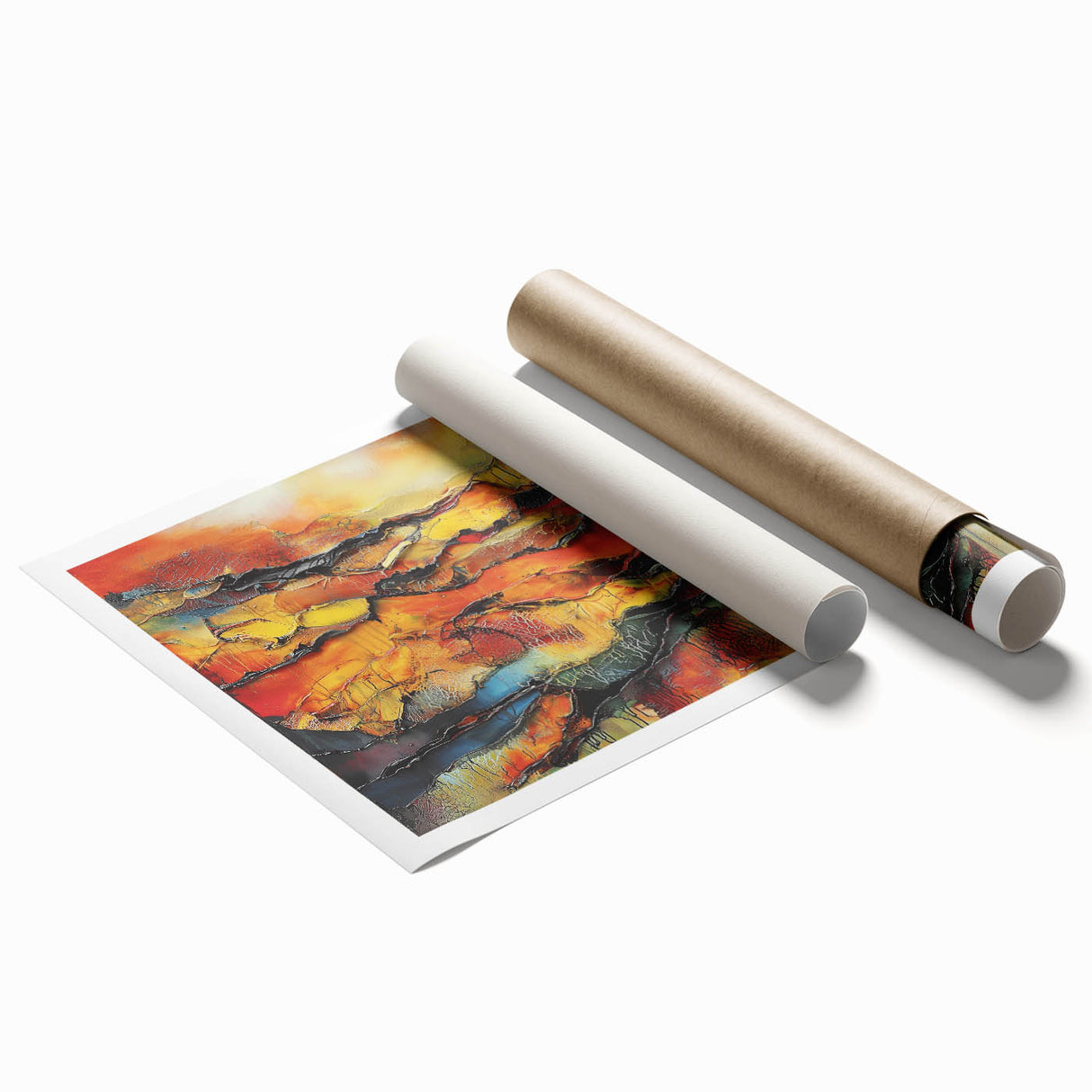 Fiery Horizon – Earthen Harmony Interior Design Art in Warm Hues