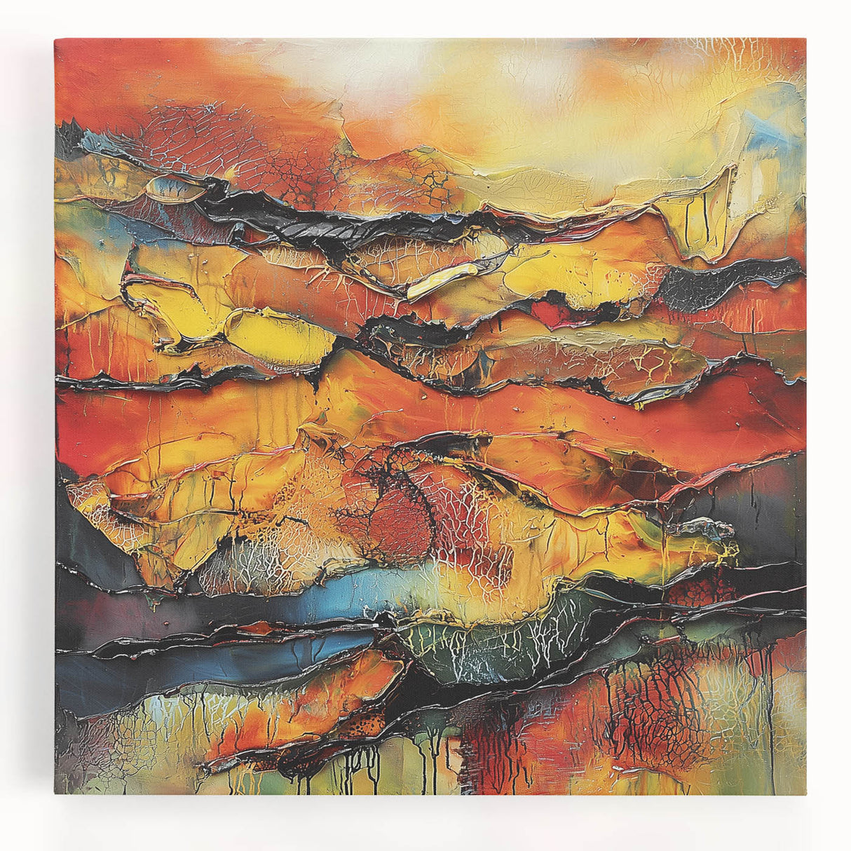 Fiery Horizon – Earthen Harmony Interior Design Art in Warm Hues