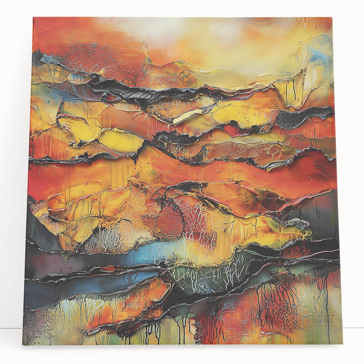 Fiery Horizon – Earthen Harmony Interior Design Art in Warm Hues