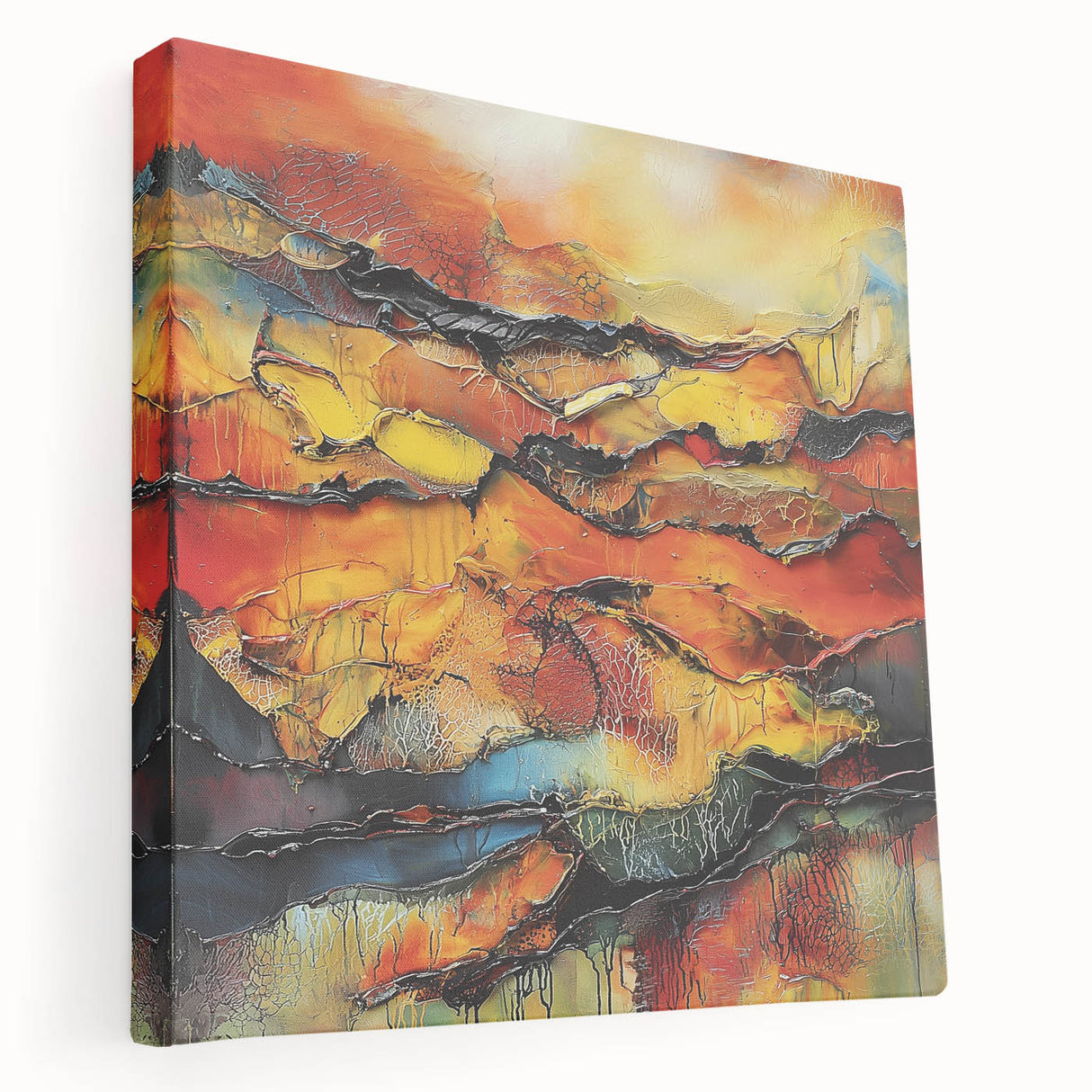 Fiery Horizon – Earthen Harmony Interior Design Art in Warm Hues