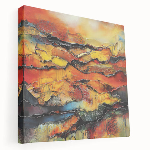 Fiery Horizon – Earthen Harmony Interior Design Art in Warm Hues