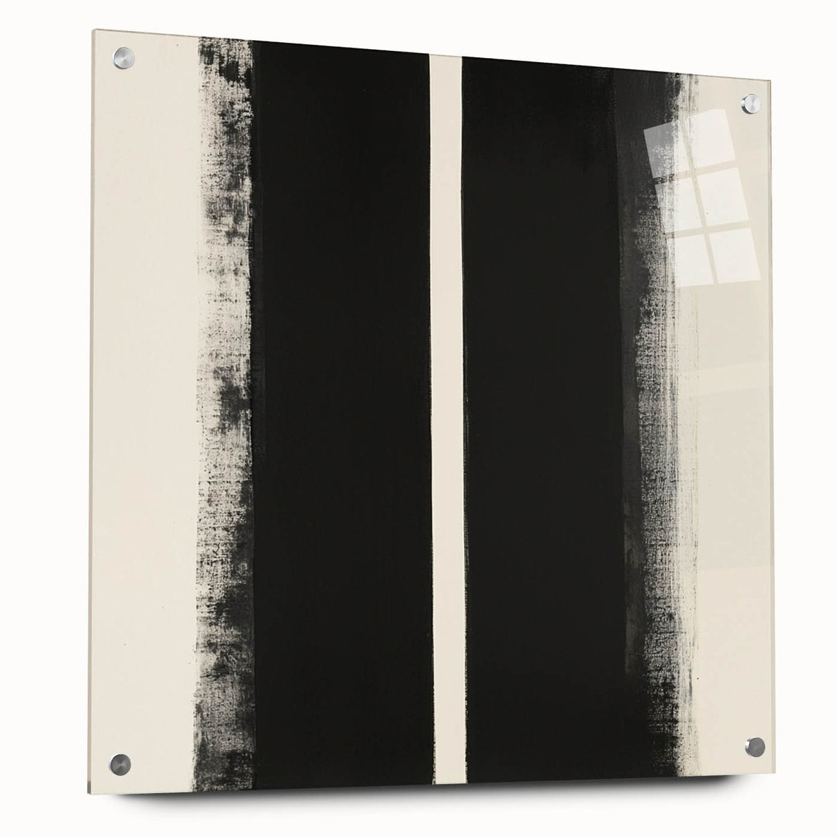 Minimalist Abstract Geometric Wall Art – Black & White Canvas Print