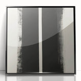 Minimalist Abstract Geometric Wall Art – Black & White Canvas Print