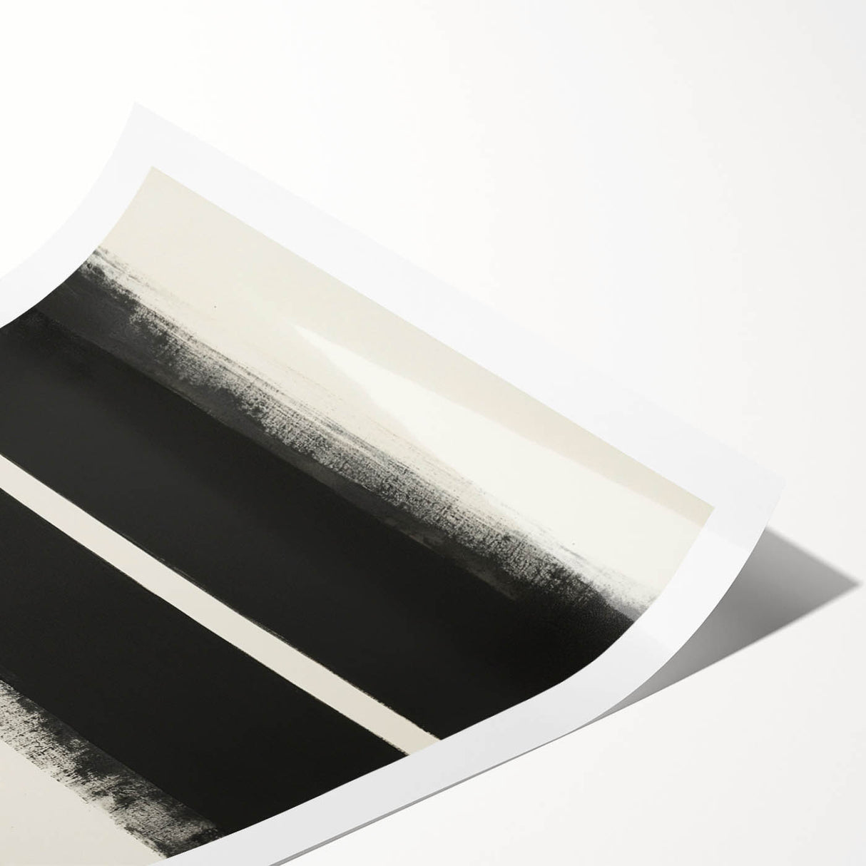 Minimalist Abstract Geometric Wall Art – Black & White Canvas Print