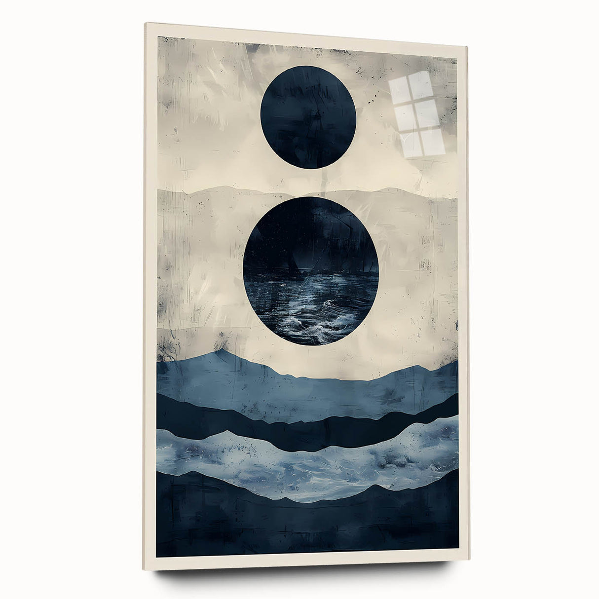 Earth Tone Art – Navy Blue Ocean-Inspired Abstract Minimalist Print