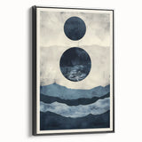 Earth Tone Art – Navy Blue Ocean-Inspired Abstract Minimalist Print