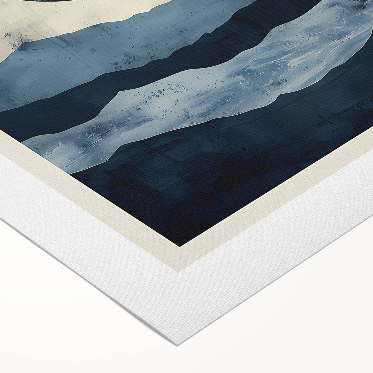 Earth Tone Art – Navy Blue Ocean-Inspired Abstract Minimalist Print