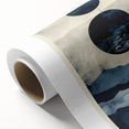 Earth Tone Art – Navy Blue Ocean-Inspired Abstract Minimalist Print
