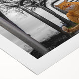 Urban Skyline Canvas Prints – Cat in City Symmetry Street Scene