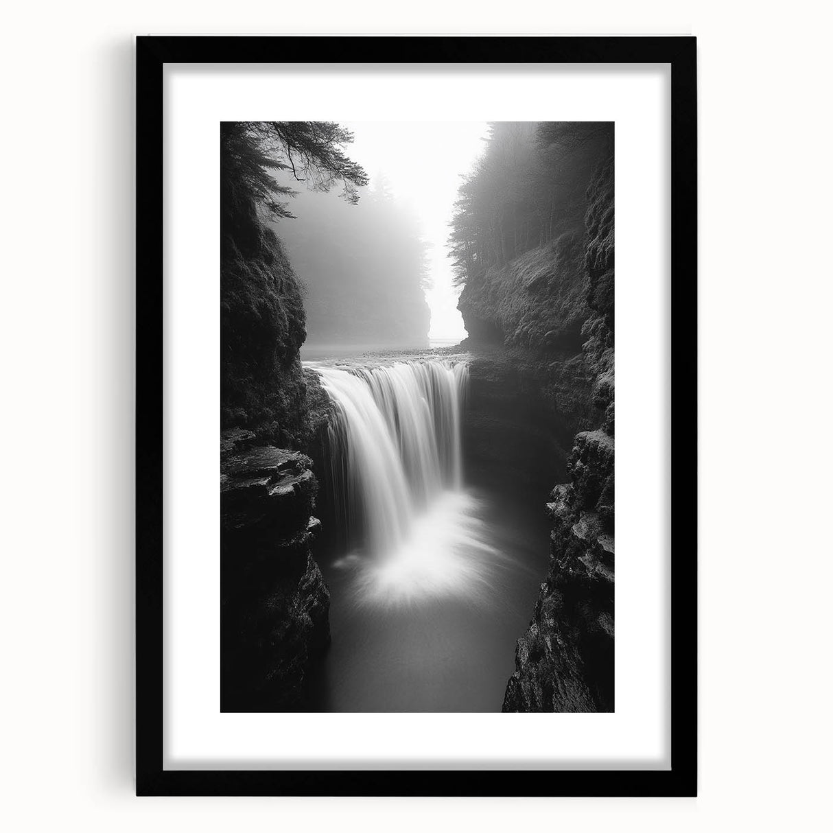 Misty Waterfall Canyon – Fine Art Photography Framed Prints