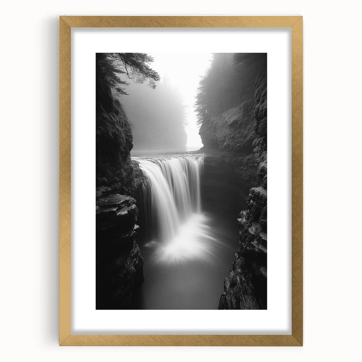 Misty Waterfall Canyon – Fine Art Photography Framed Prints