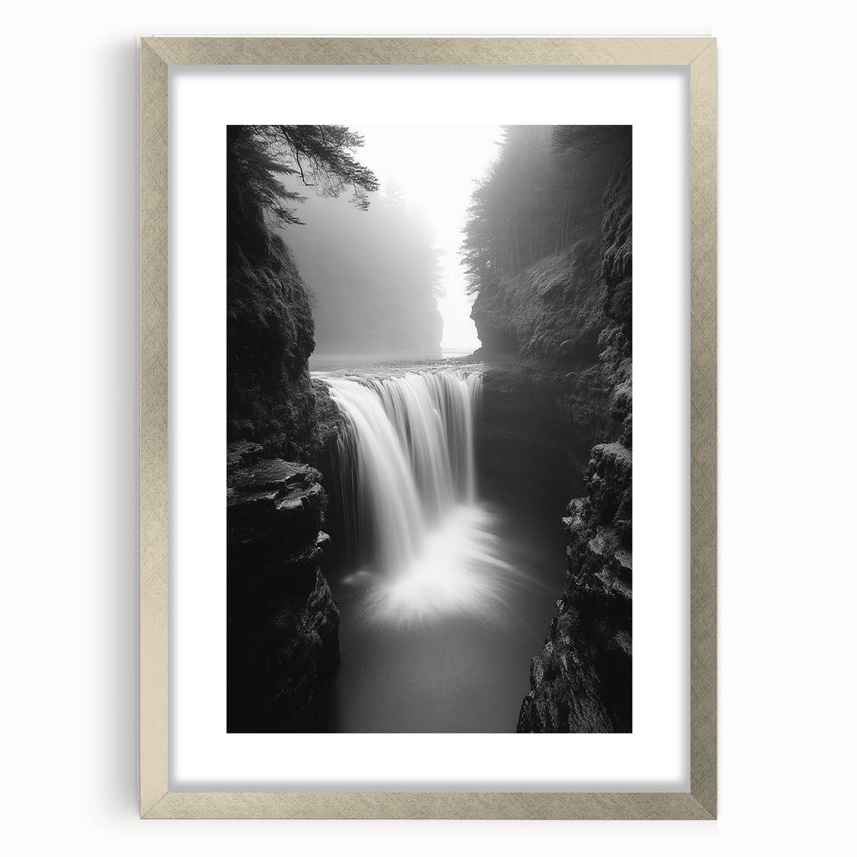 Misty Waterfall Canyon – Fine Art Photography Framed Prints