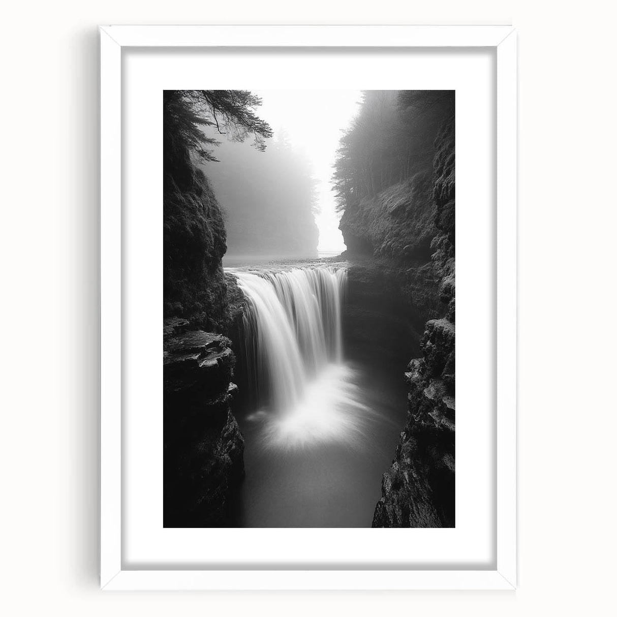 Misty Waterfall Canyon – Fine Art Photography Framed Prints