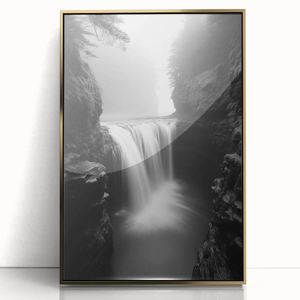 Misty Waterfall Canyon – Fine Art Photography Framed Prints