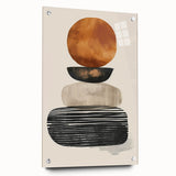 Contemporary Canvas Art – Earthy Stacked Shapes in Warm Tones