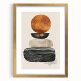 Contemporary Canvas Art – Earthy Stacked Shapes in Warm Tones