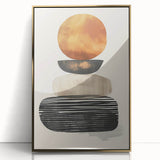 Contemporary Canvas Art – Earthy Stacked Shapes in Warm Tones