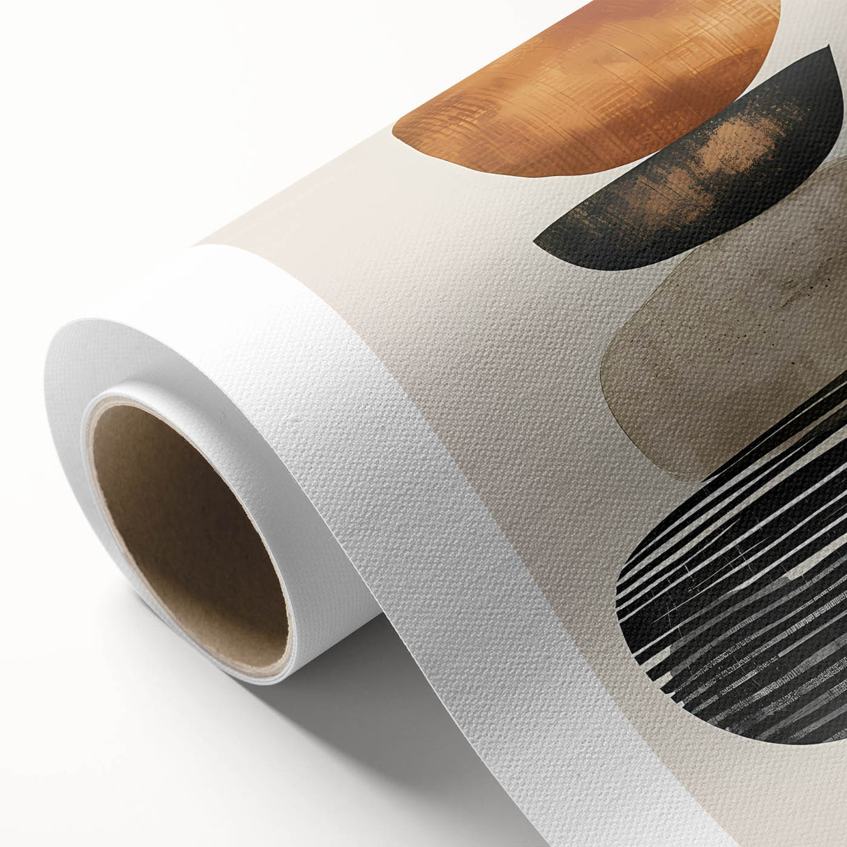 Contemporary Canvas Art – Earthy Stacked Shapes in Warm Tones
