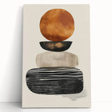 Contemporary Canvas Art – Earthy Stacked Shapes in Warm Tones