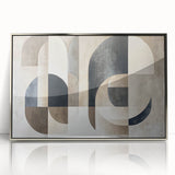 Modern Abstract Geometric Wall Art – Neutral Minimalist Canvas