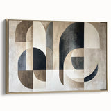 Modern Abstract Geometric Wall Art – Neutral Minimalist Canvas