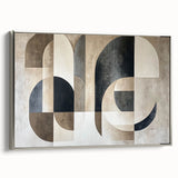 Modern Abstract Geometric Wall Art – Neutral Minimalist Canvas