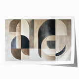 Modern Abstract Geometric Wall Art – Neutral Minimalist Canvas