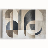 Modern Abstract Geometric Wall Art – Neutral Minimalist Canvas