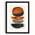 Neutral Abstract Prints – Stacked Burnt Orange and Black Shapes Art