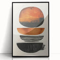 Neutral Abstract Prints – Stacked Burnt Orange and Black Shapes Art