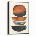 Neutral Abstract Prints – Stacked Burnt Orange and Black Shapes Art