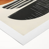 Neutral Abstract Prints – Stacked Burnt Orange and Black Shapes Art