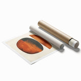 Neutral Abstract Prints – Stacked Burnt Orange and Black Shapes Art