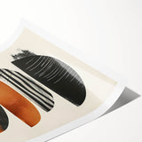 Neutral Abstract Prints – Stacked Burnt Orange and Black Shapes Art