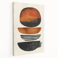 Neutral Abstract Prints – Stacked Burnt Orange and Black Shapes Art
