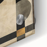 Geometric Abstract Wall Art – Vintage Gold and Burgundy Print