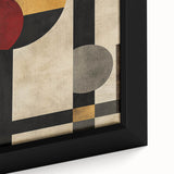Geometric Abstract Wall Art – Vintage Gold and Burgundy Print