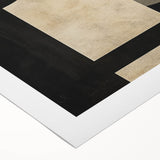 Geometric Abstract Wall Art – Vintage Gold and Burgundy Print