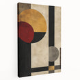 Geometric Abstract Wall Art – Vintage Gold and Burgundy Print