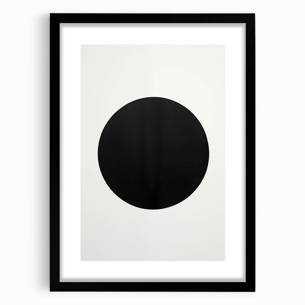 Minimalist Wall Decor – Black Circle on White Modern Abstract Canvas