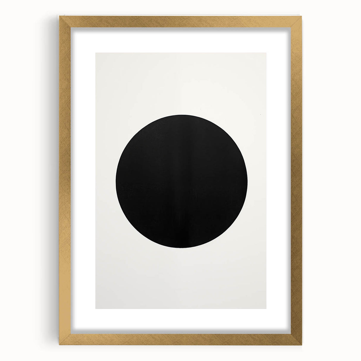 Minimalist Wall Decor – Black Circle on White Modern Abstract Canvas